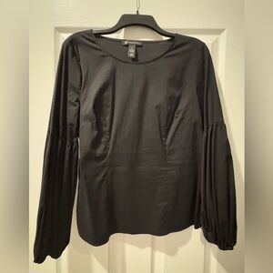 INC Blouse black puffy sleeve 
Size Medium